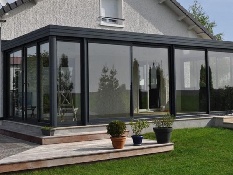 Alu Terrassenüberdachung anthrazit